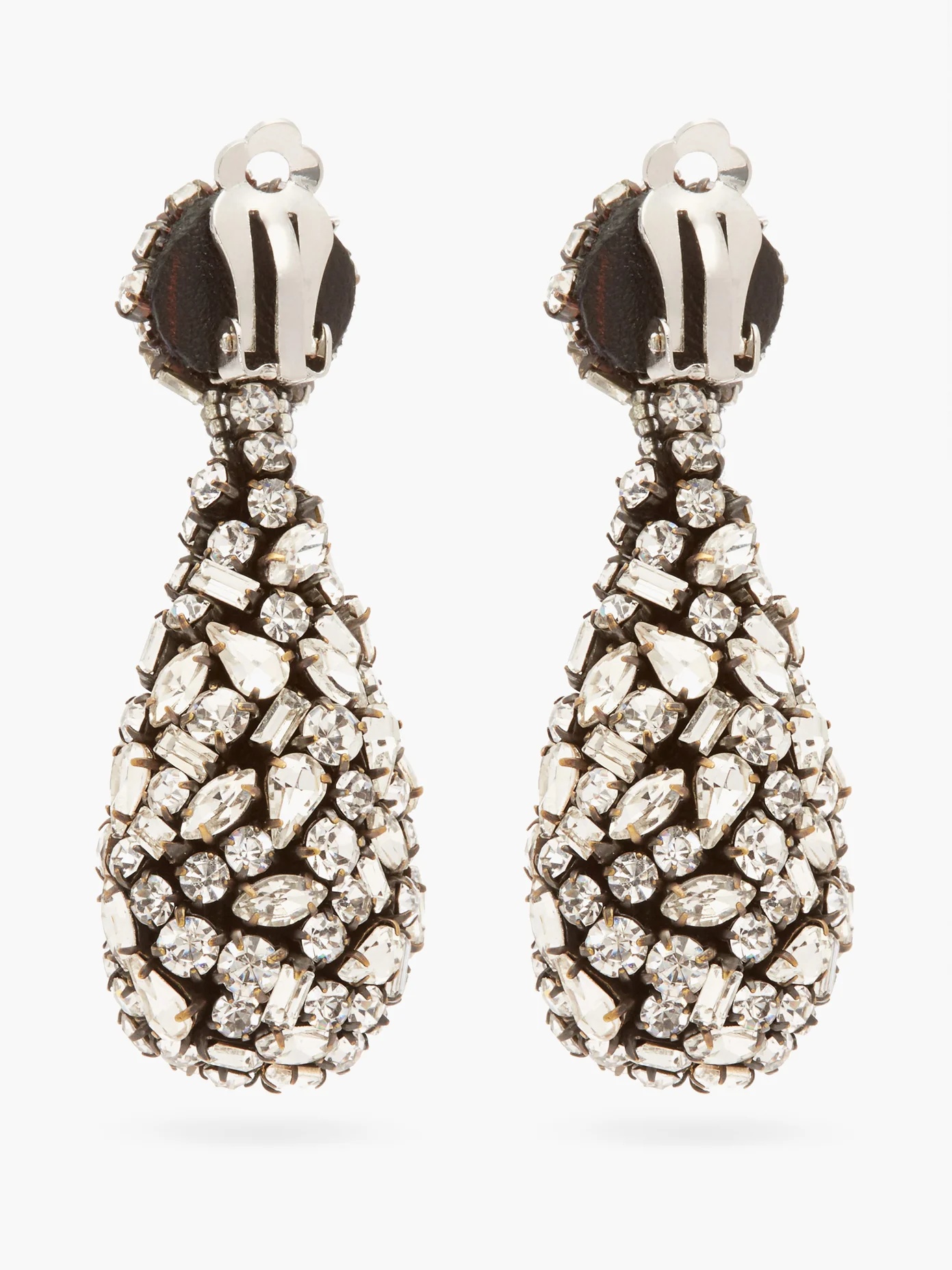 Crystal drop clip earrings - 3