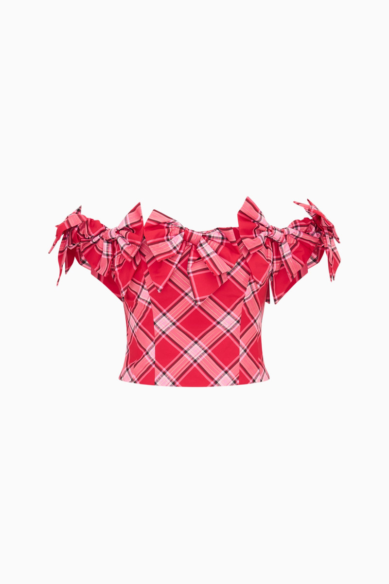 Winston Tartan Taffeta Bow Top 1