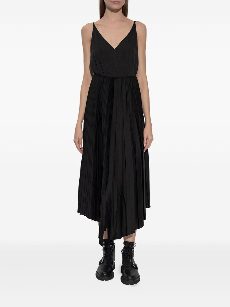 ALLSAINTS Jax zip-detail pleated midi dress outlook