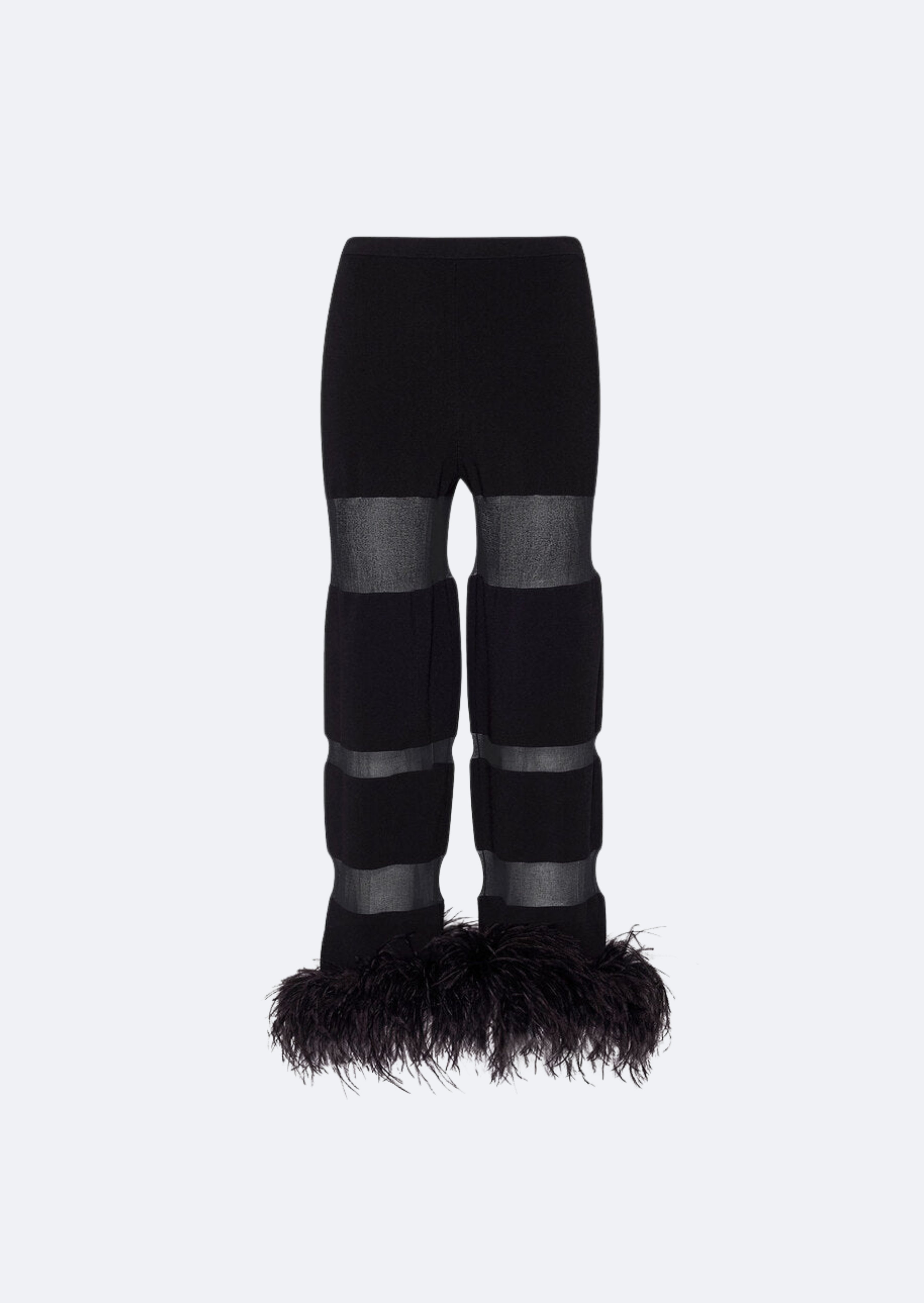 Cotton Viscose Intarsia Feather Pants - 1