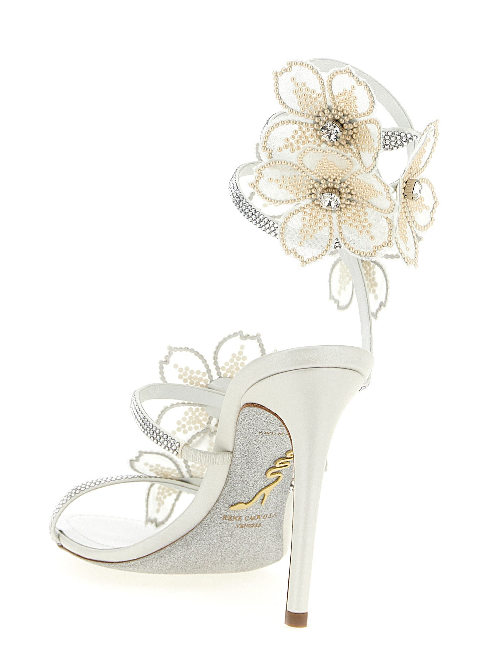 Peach Flower Sandals White - 3