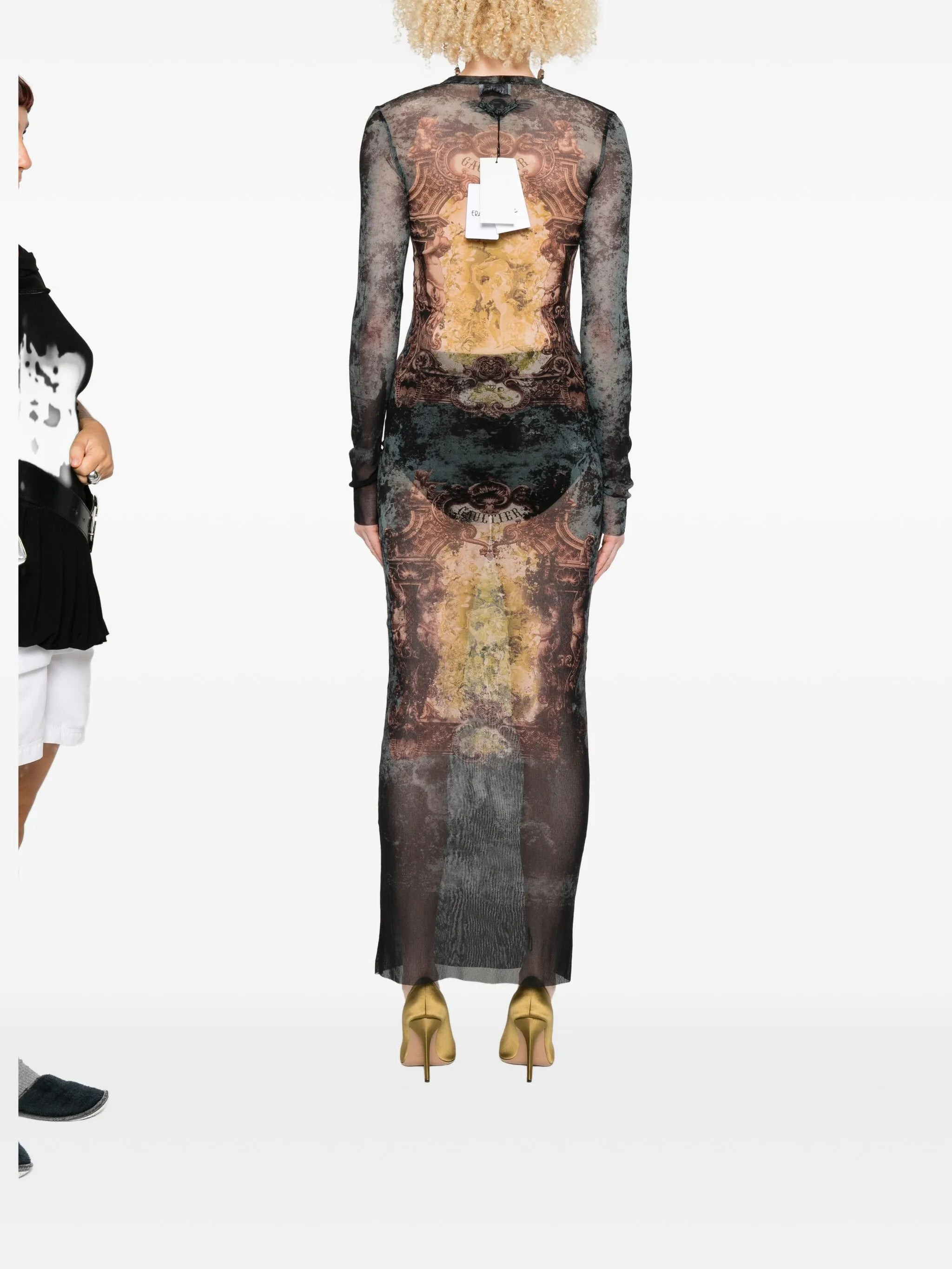 Jean Paul Gaultier Baroque-print Long-sleeved Maxi Dress - 3