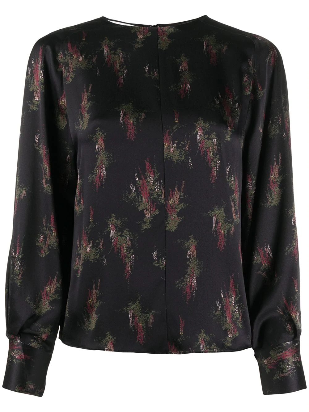 Wisteria print satin blouse - 1