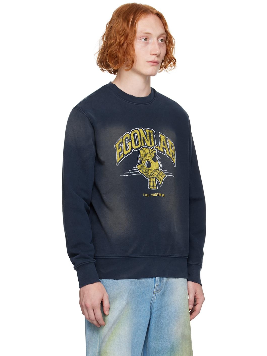 Navy Printed-Logo Sweatshirt - 2