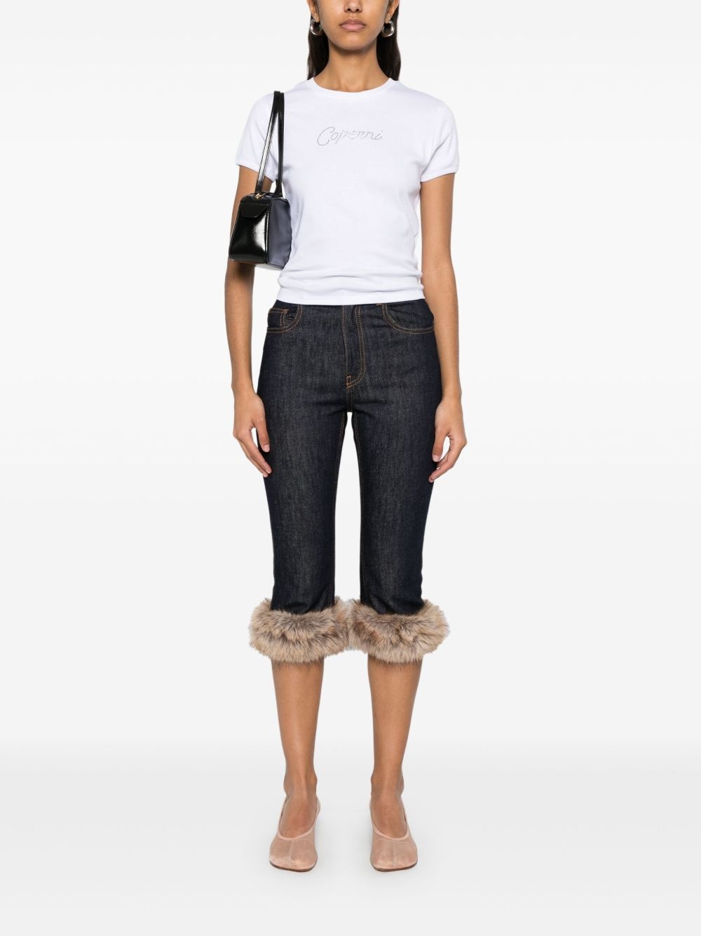 crystal embellished-logo T-shirt - 2