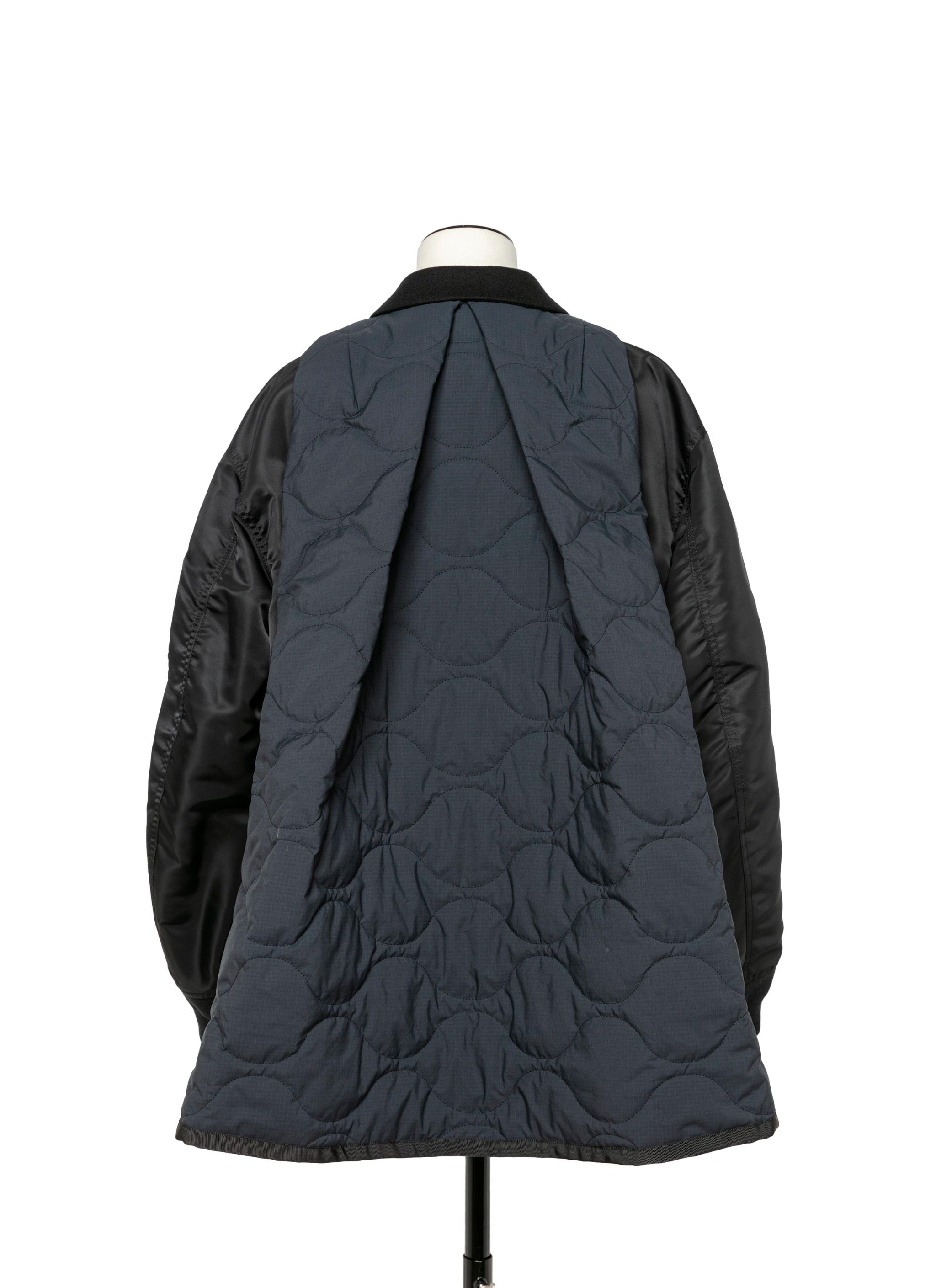 sacai Wool Melton x Nylon Twill Quilted Coat | REVERSIBLE
