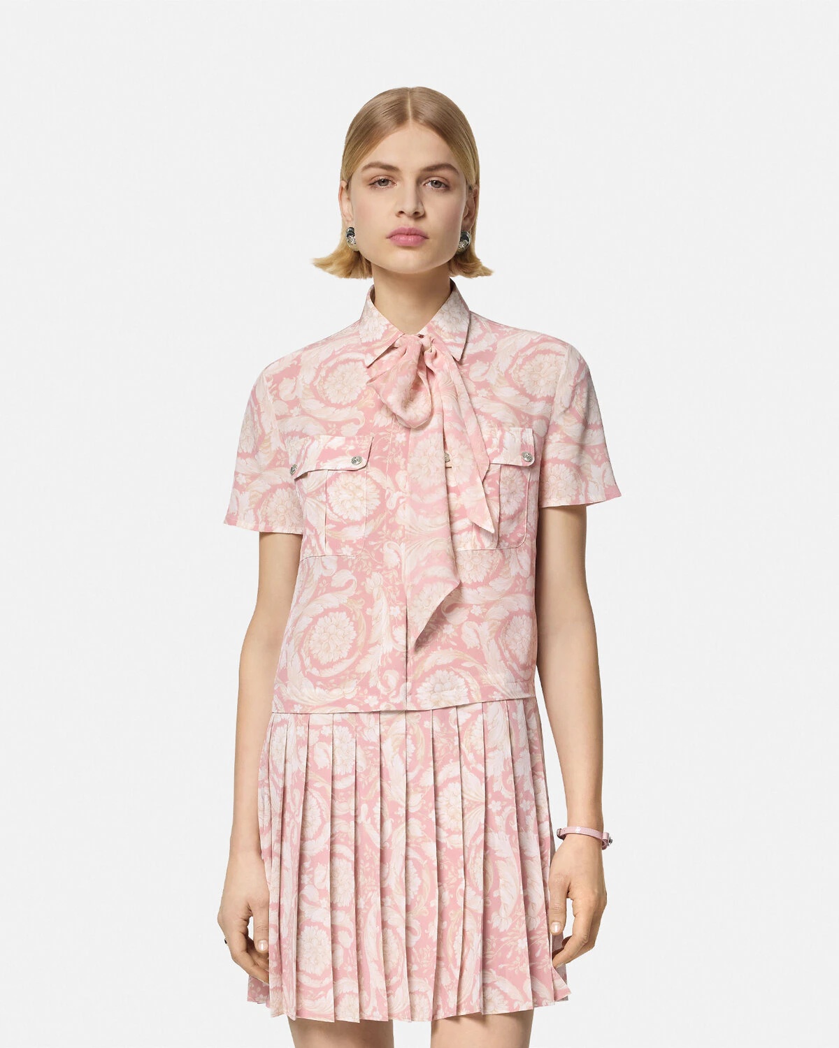 Barocco Lavallière Silk Crêpe Mini Dress - 4