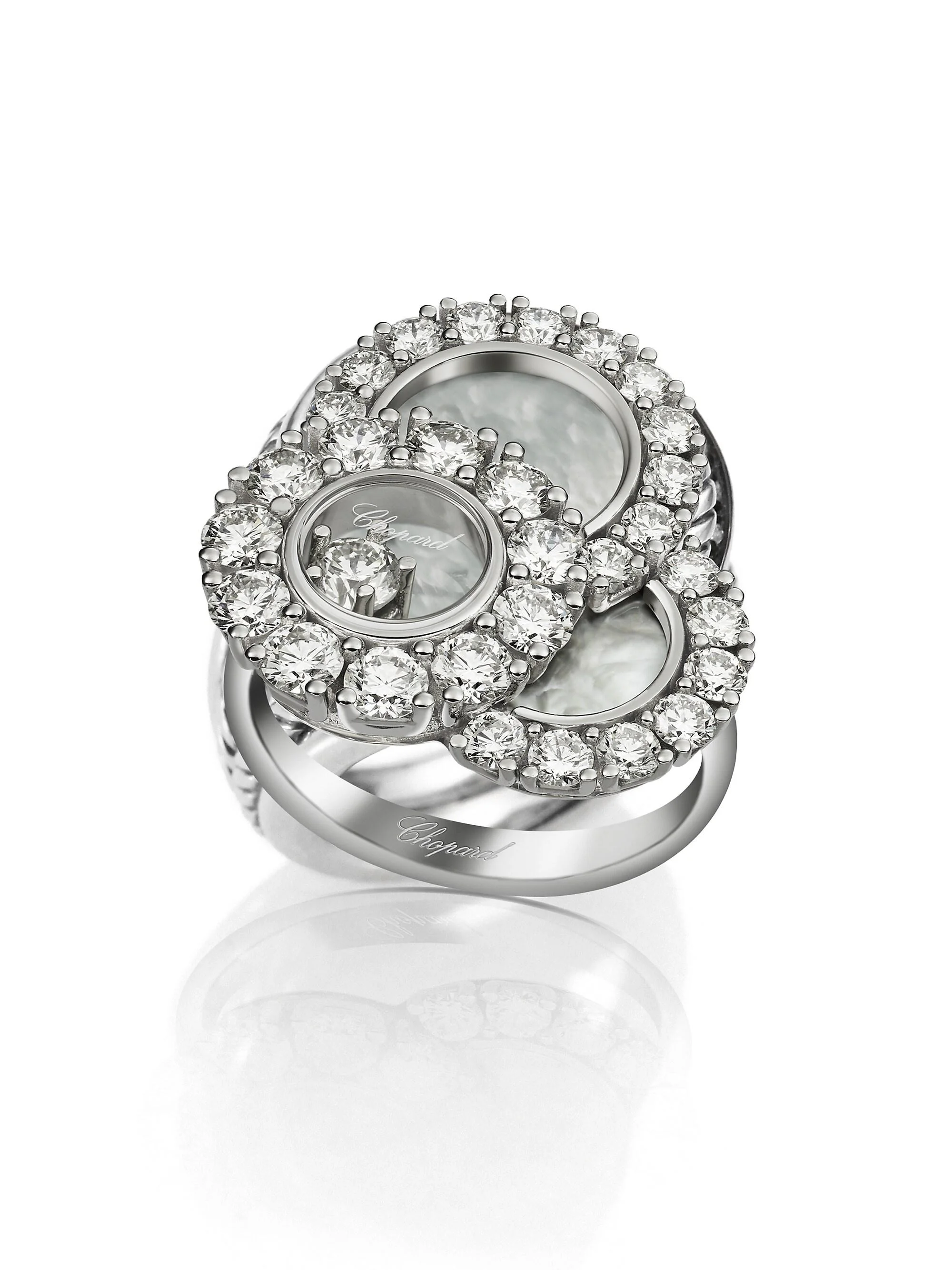 Women's Happy Dreams Diamond, Mother-Of-Pearl & 18K White Gold Ring - White Gold - 1