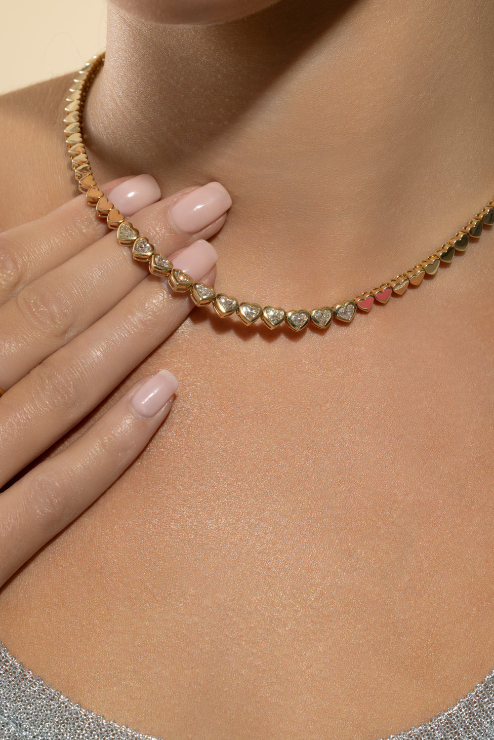 Diamond Heart Eternity Necklace - 3