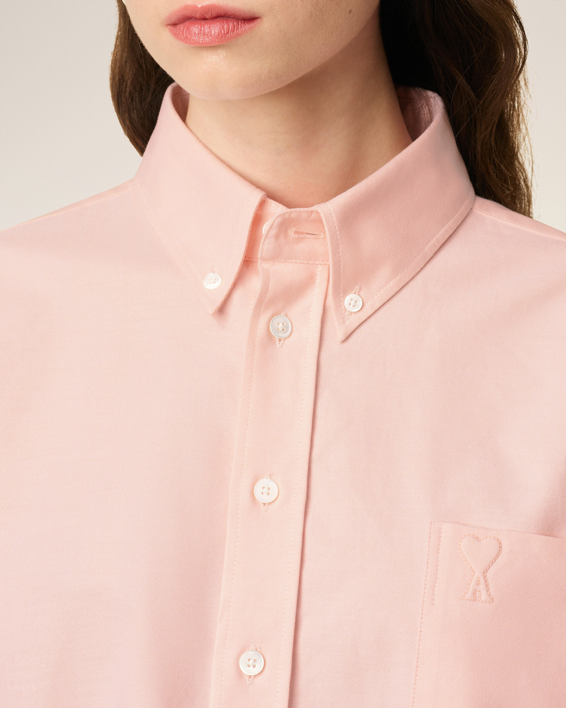 PINK COTTON AMI DE COEUR CROPPED OVERSIZED SHIRT - 4