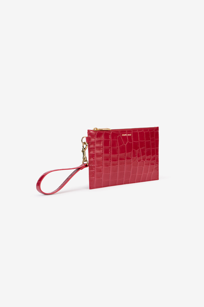 Antique Rose Crocodile-Effect Clutch 5