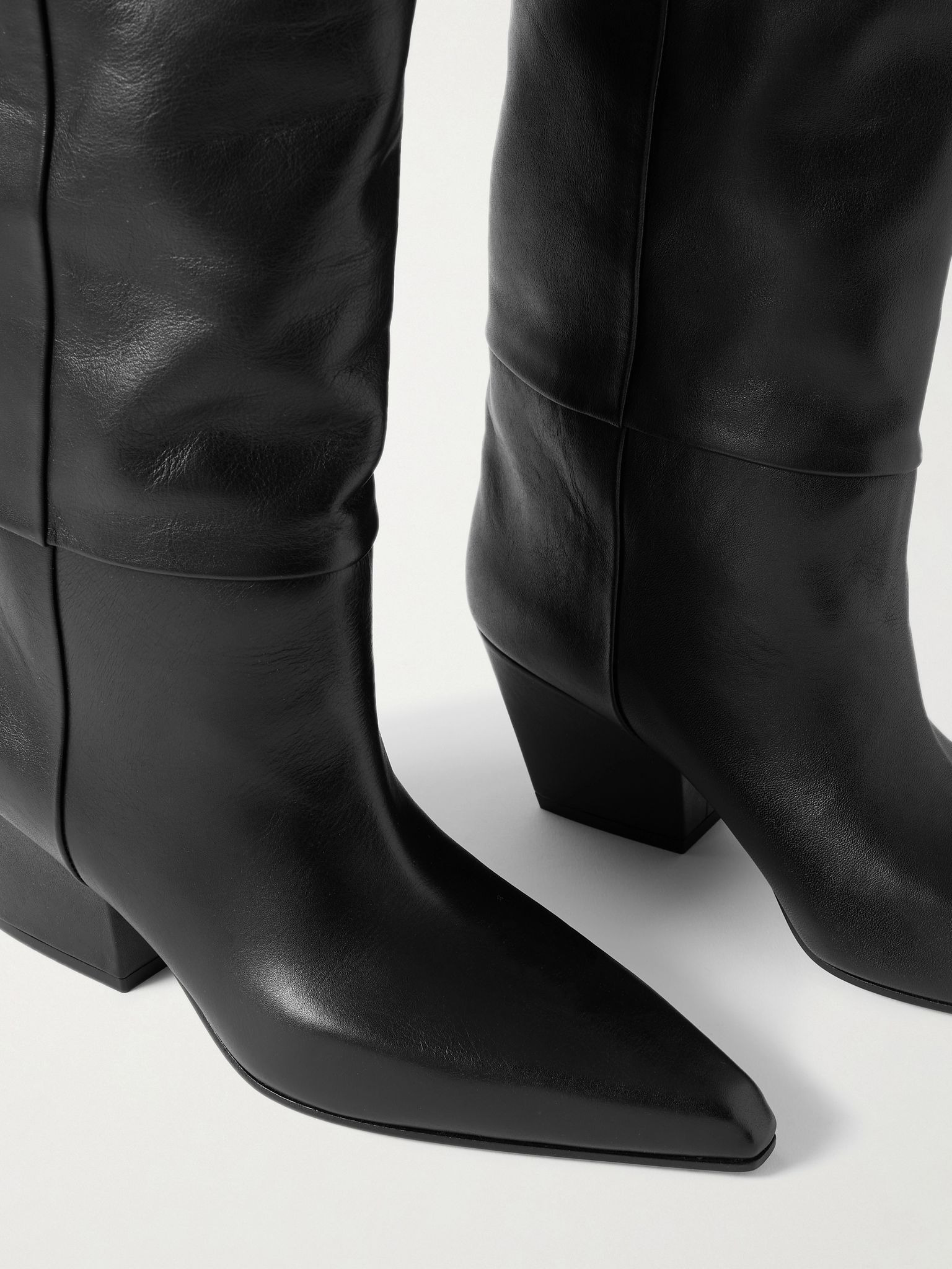 Jane leather knee boots Black - 4