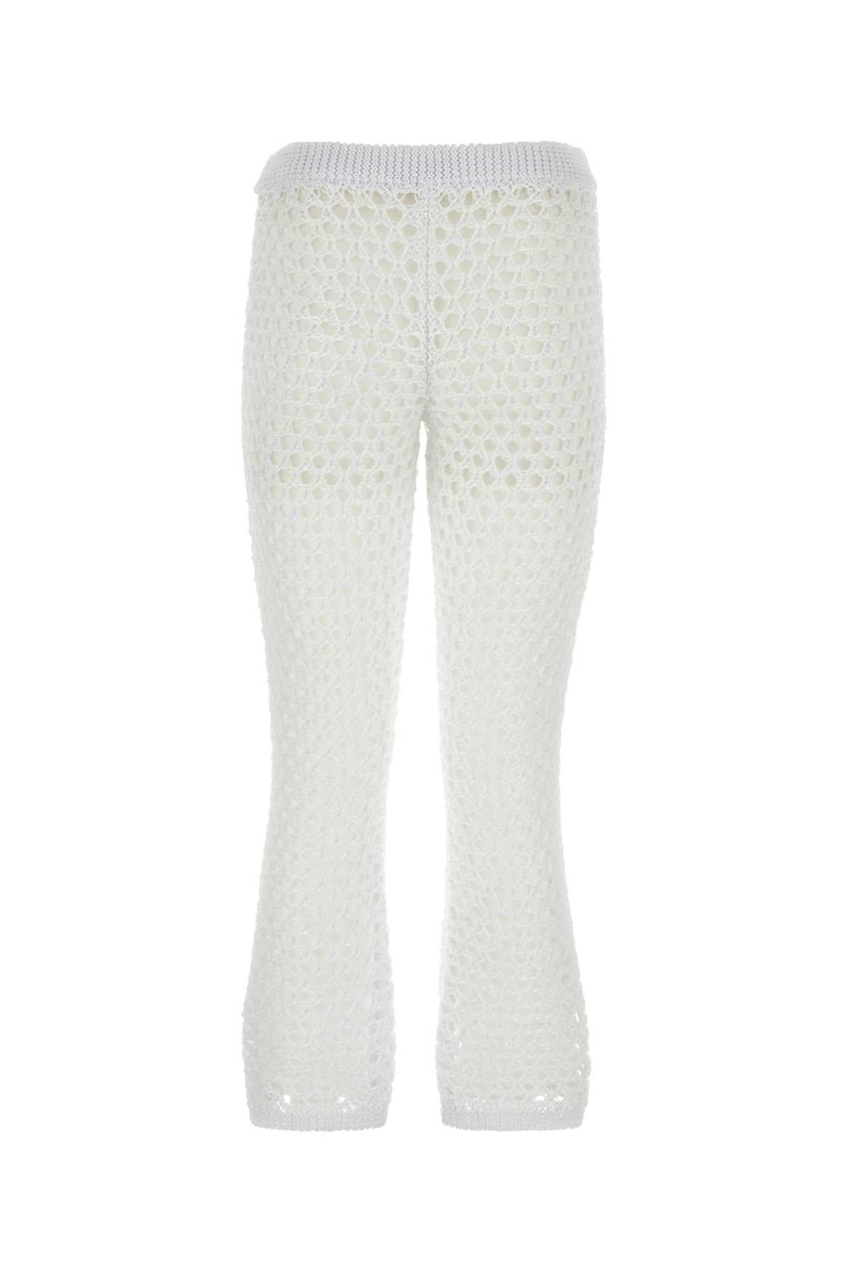 Valentino Garavani Women White Mesh Valentino Garavani Escape Pant - 2