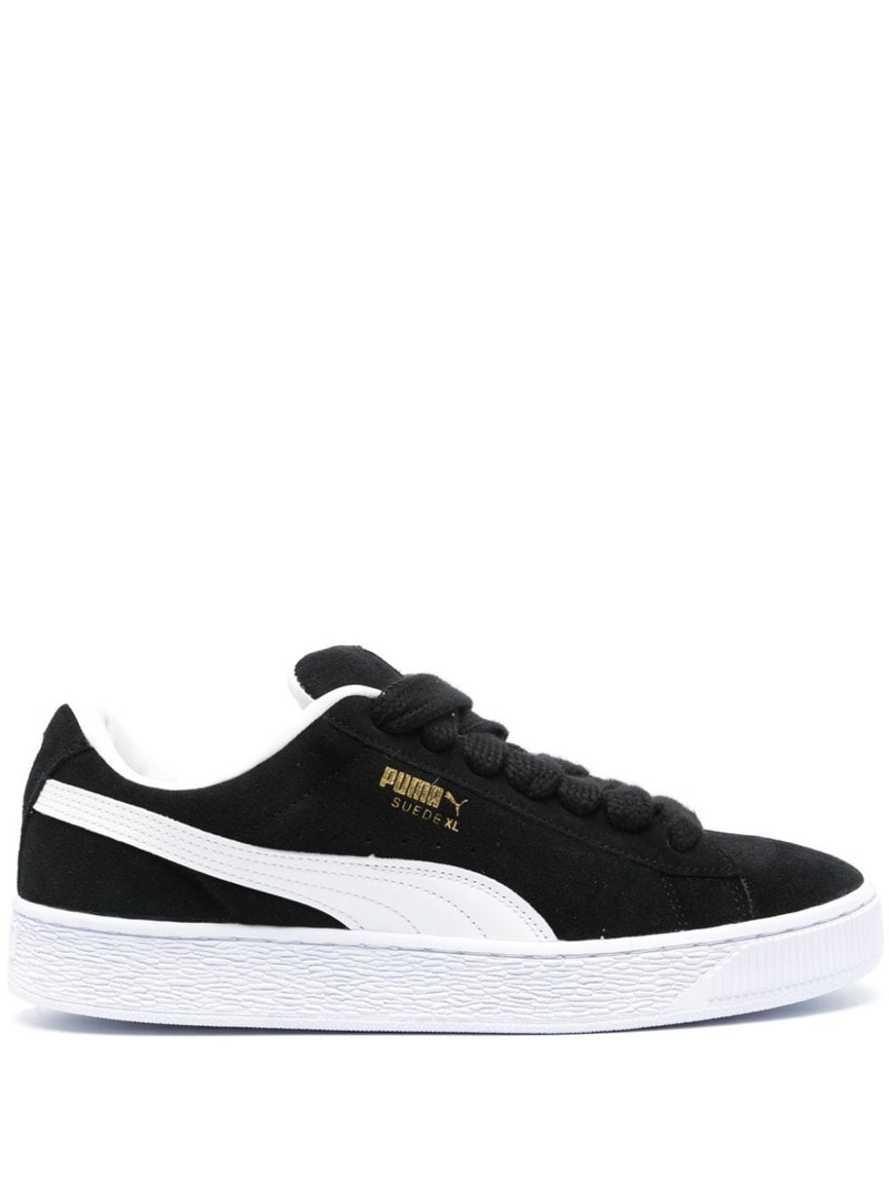 stamped-logo suede platform sneakers 1