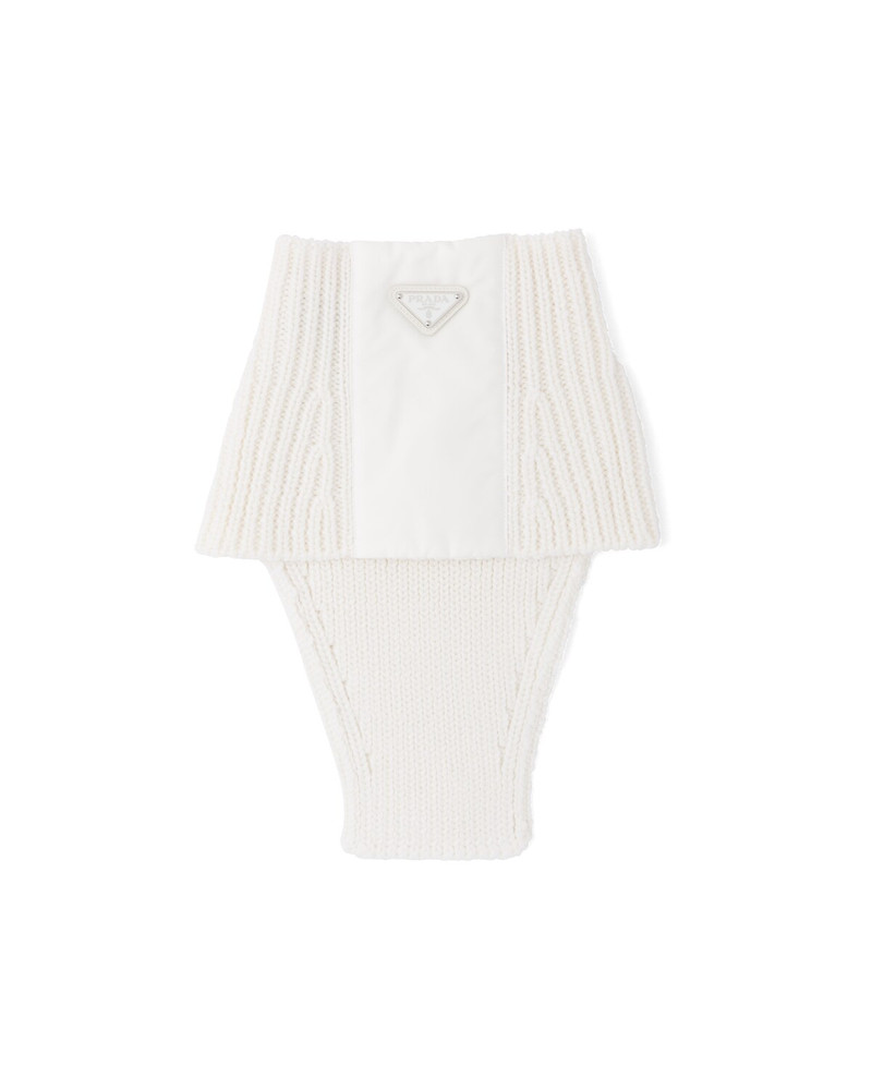 Re-Nylon Gabardine and wool tube scarf 1