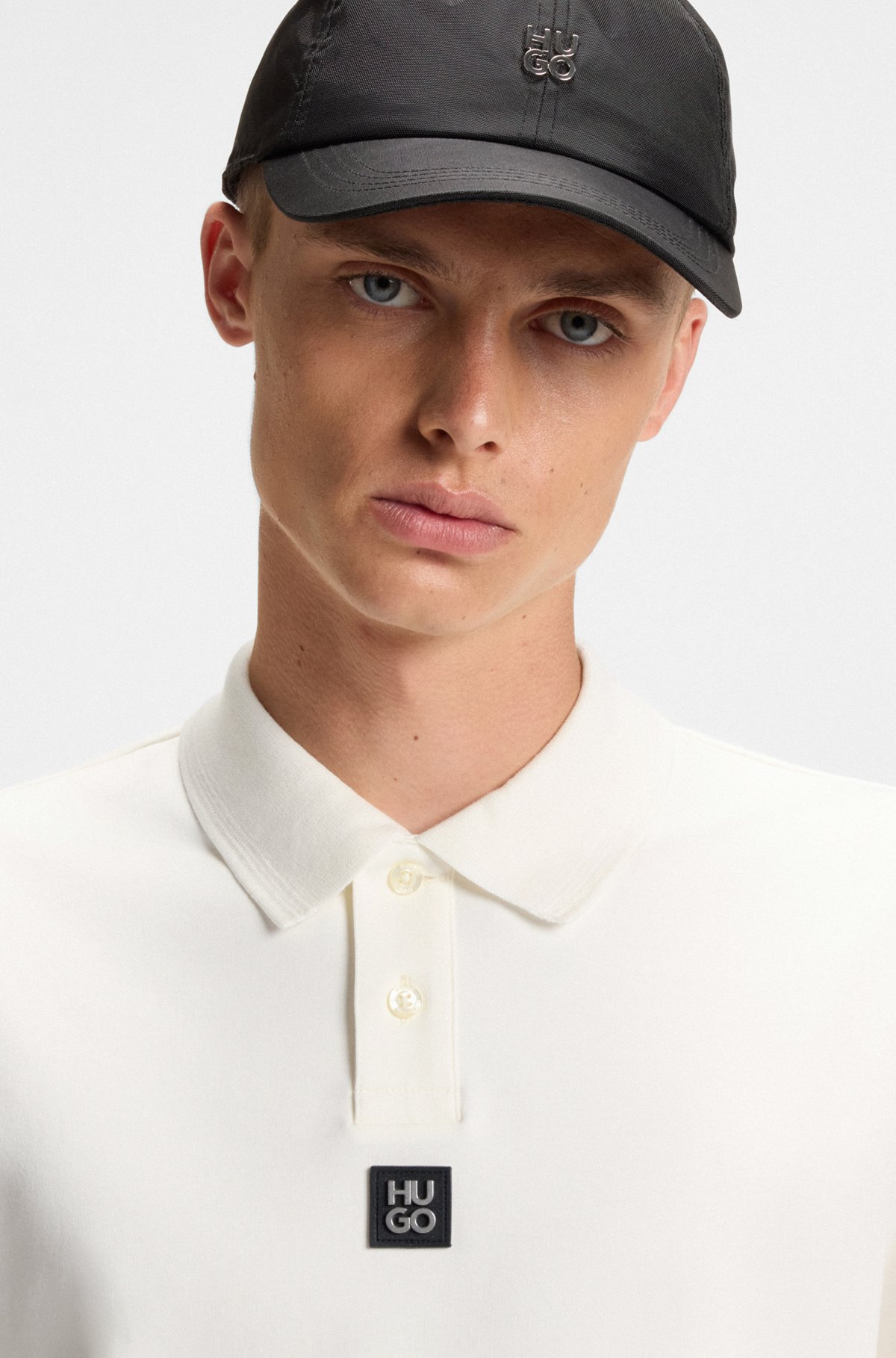 INTERLOCK-COTTON POLO SHIRT WITH STACKED LOGO - 3