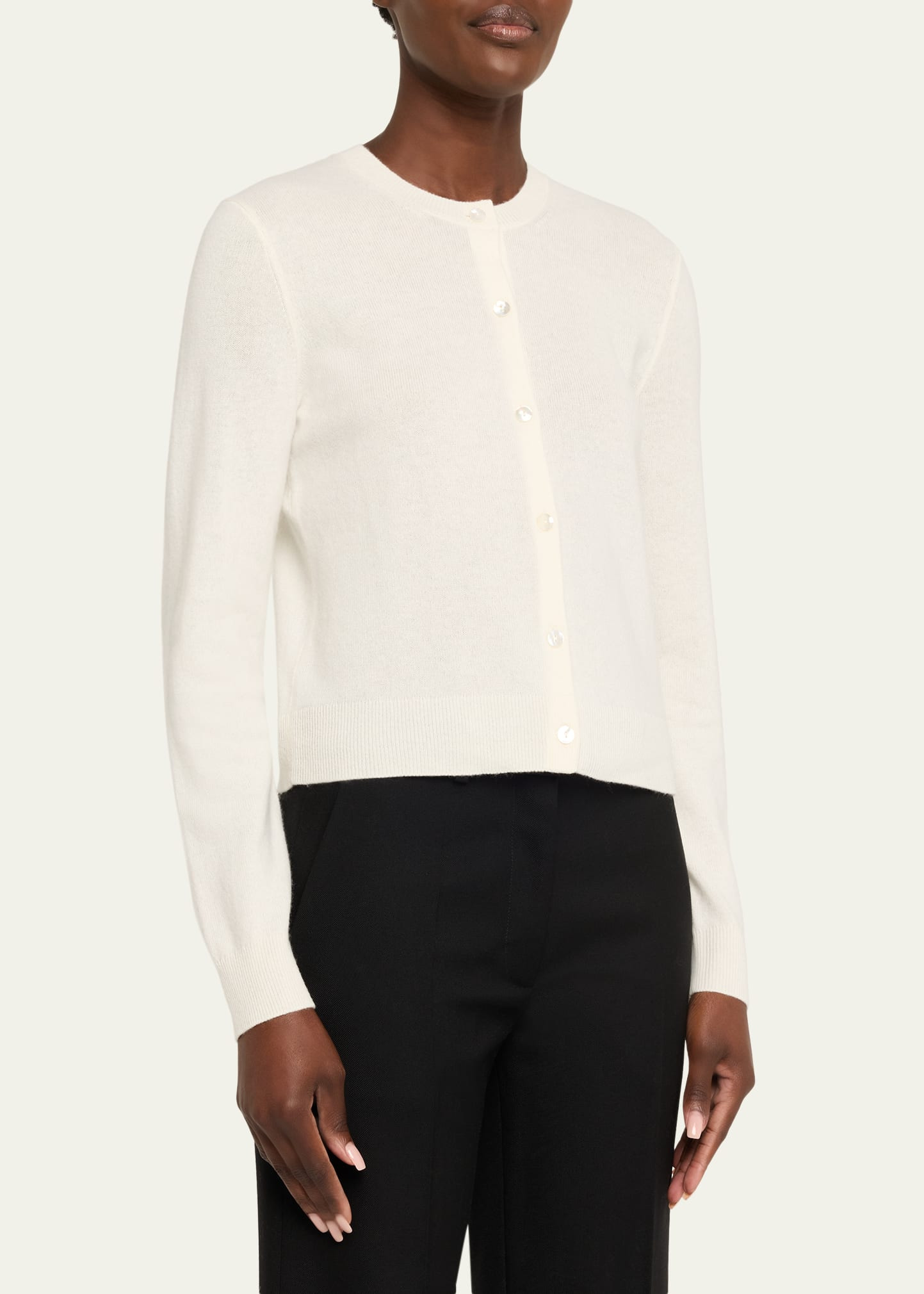 Cashmere Cropped Cardigan Sweater - 4