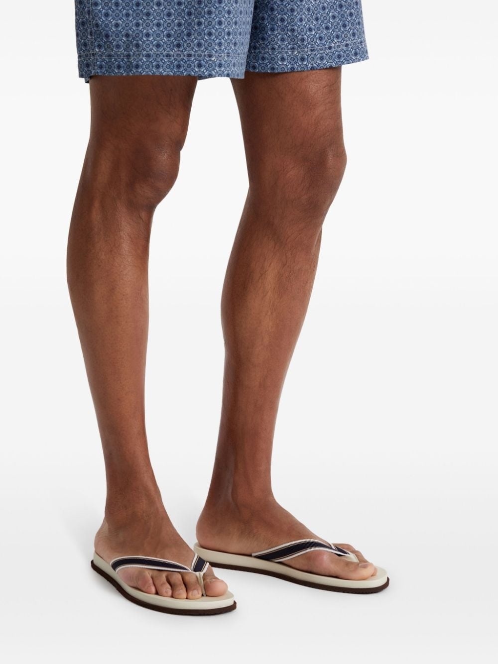 striped leather flip flops - 5