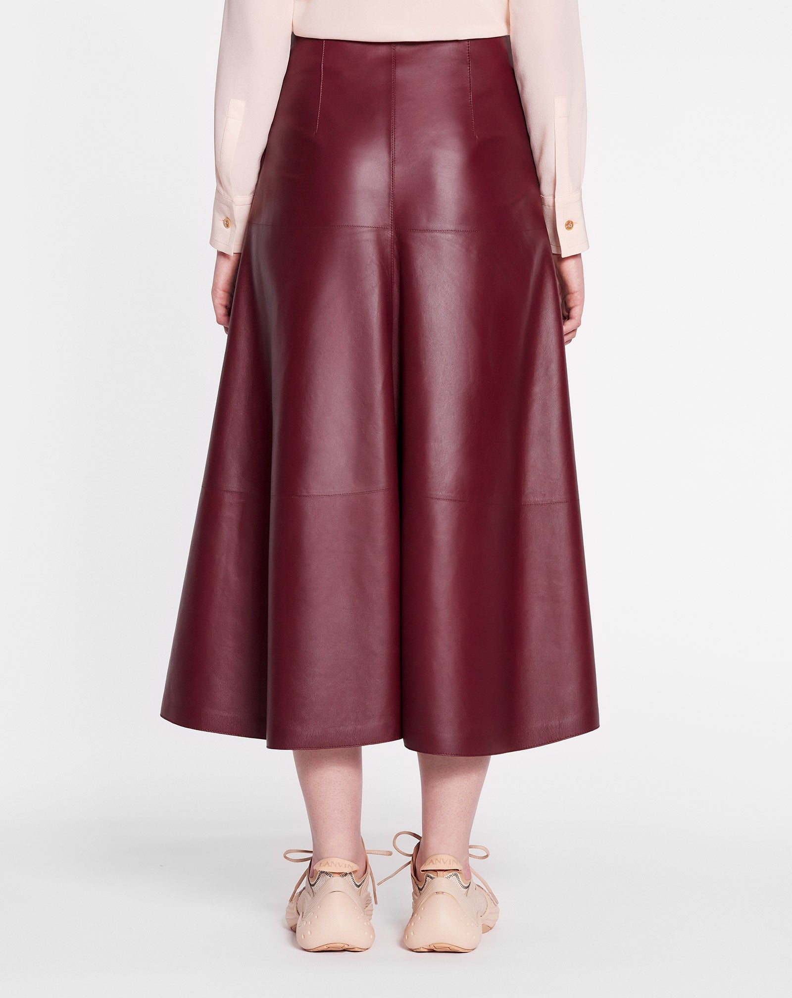 FLARE MAXI SKIRT IN NAPPA LEATHER - 4