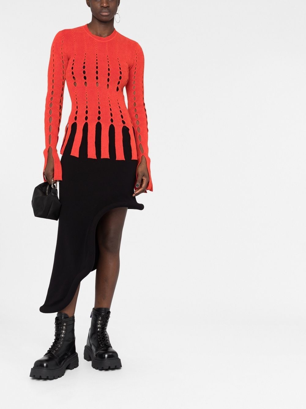 cut-out knitted top - 2