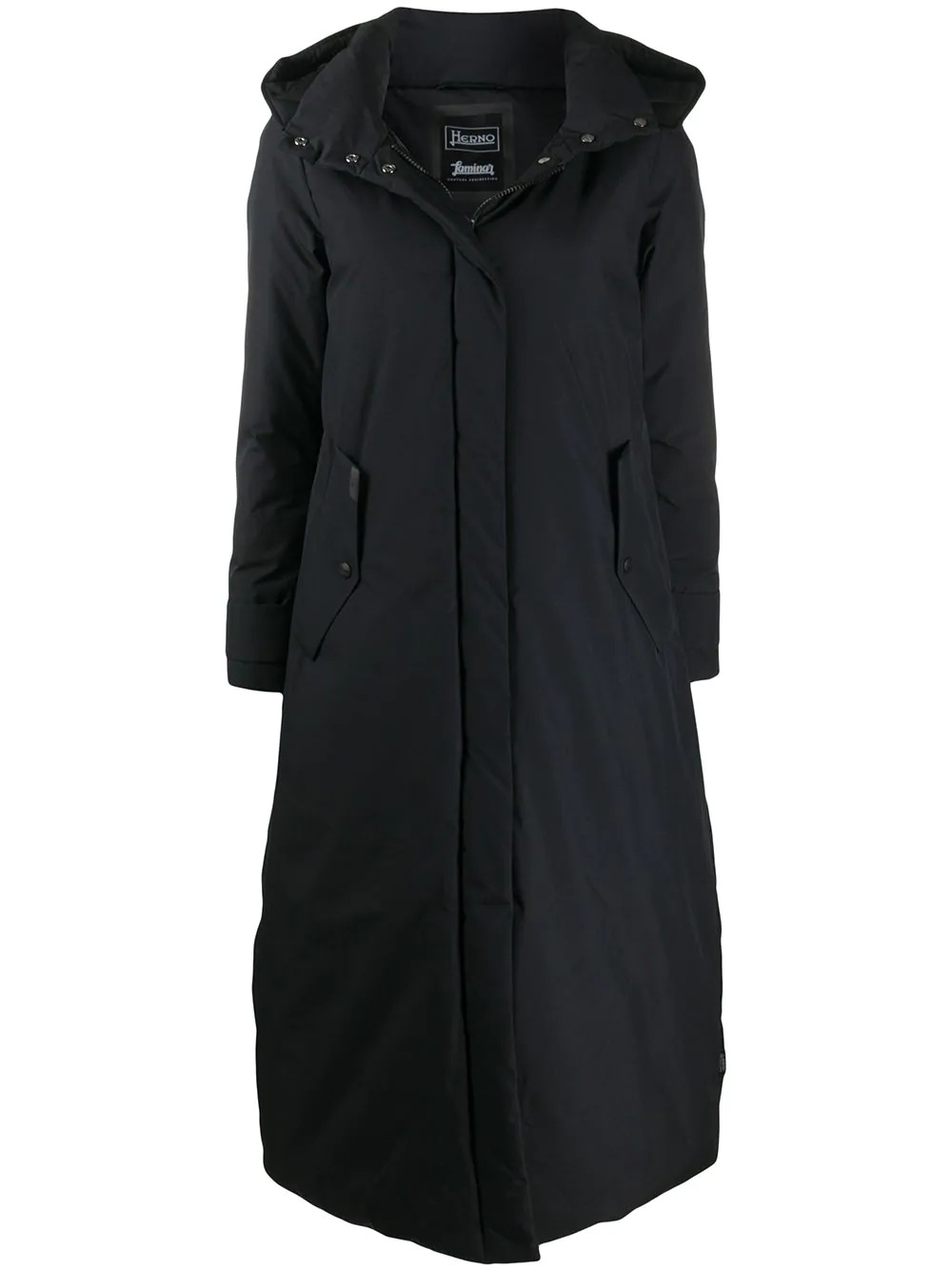 flared hooded coat - 1