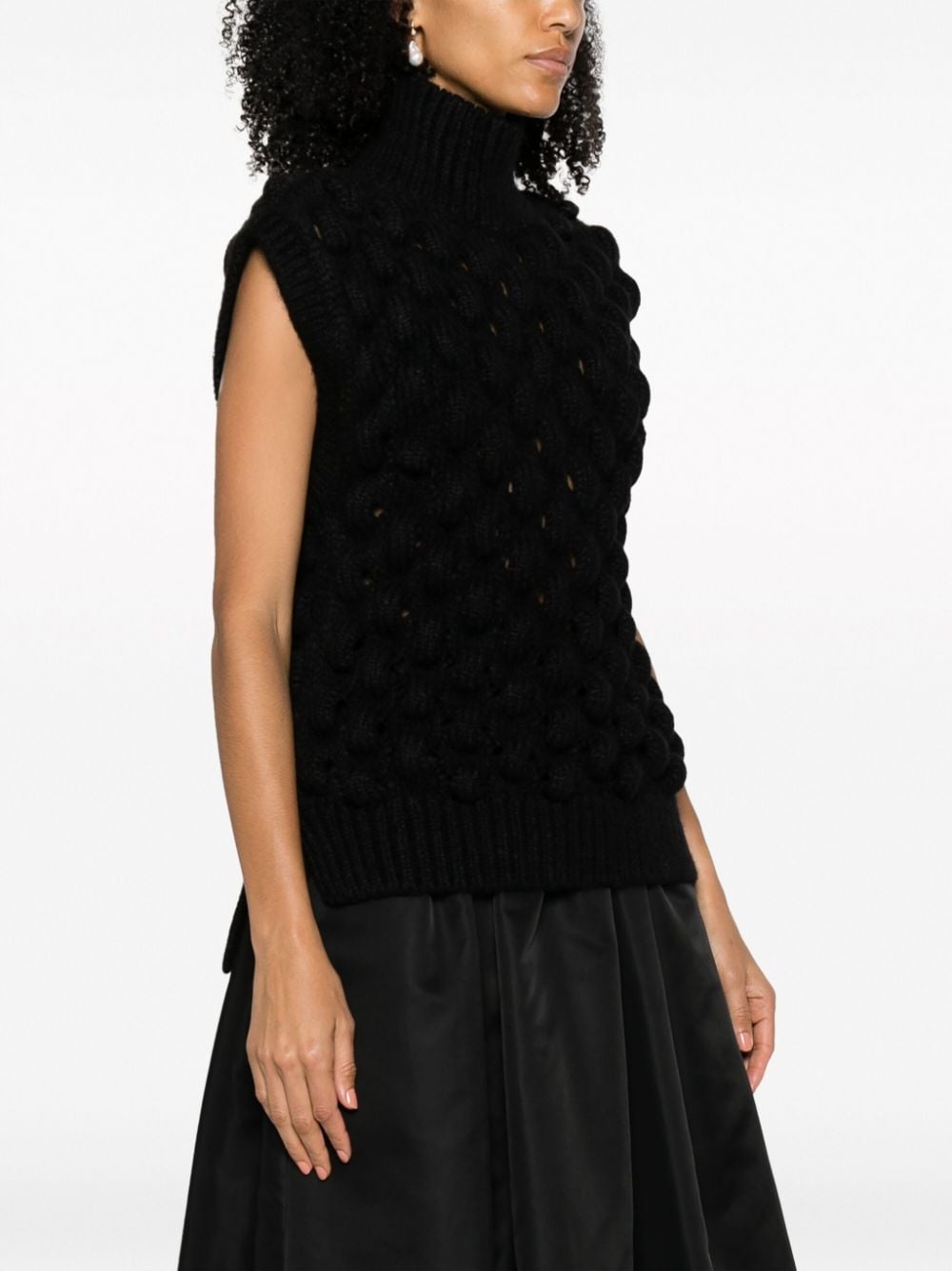 sleeveless turtleneck jumper - 3