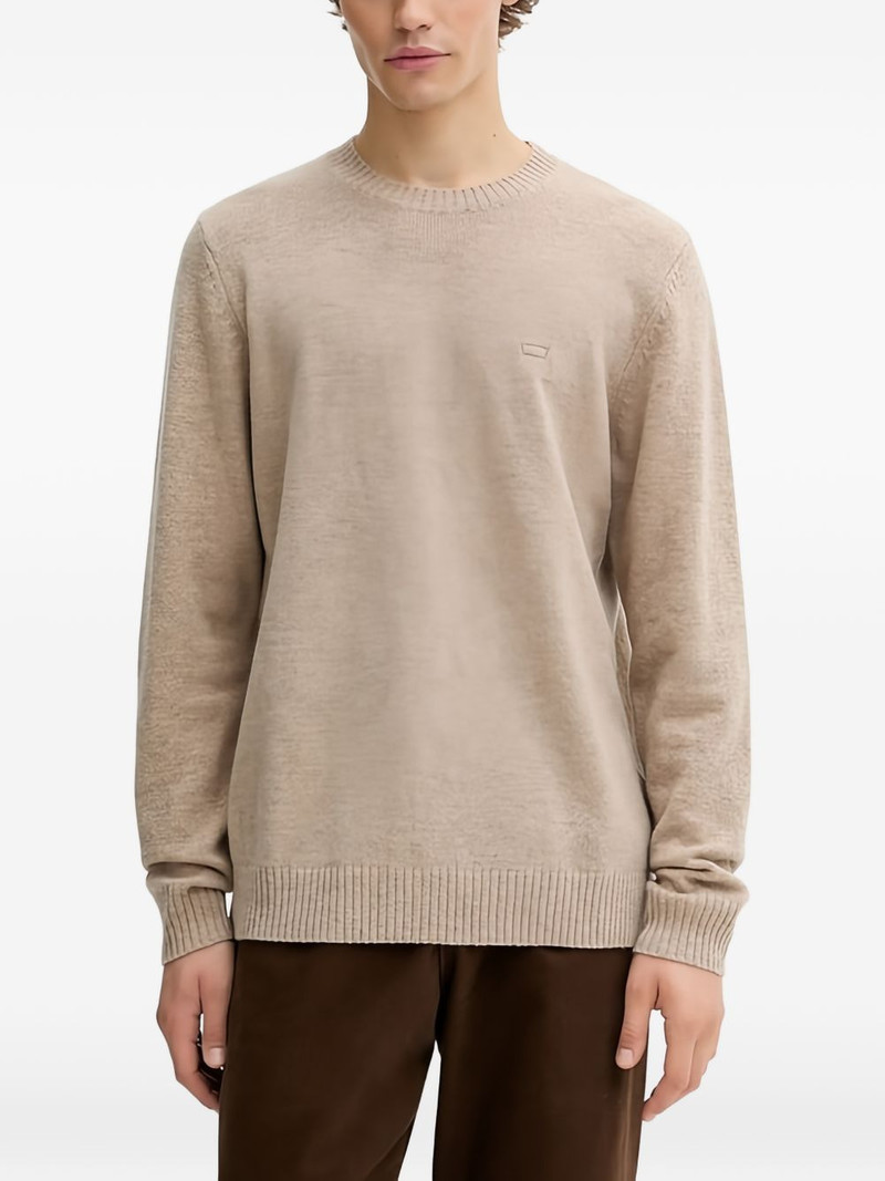logo-embroidery crew-neck sweater 1