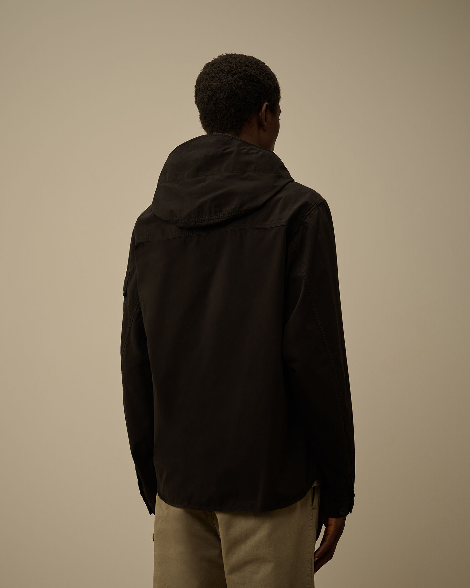 Organic Gabardine Hooded Zipped Overshirt - 4