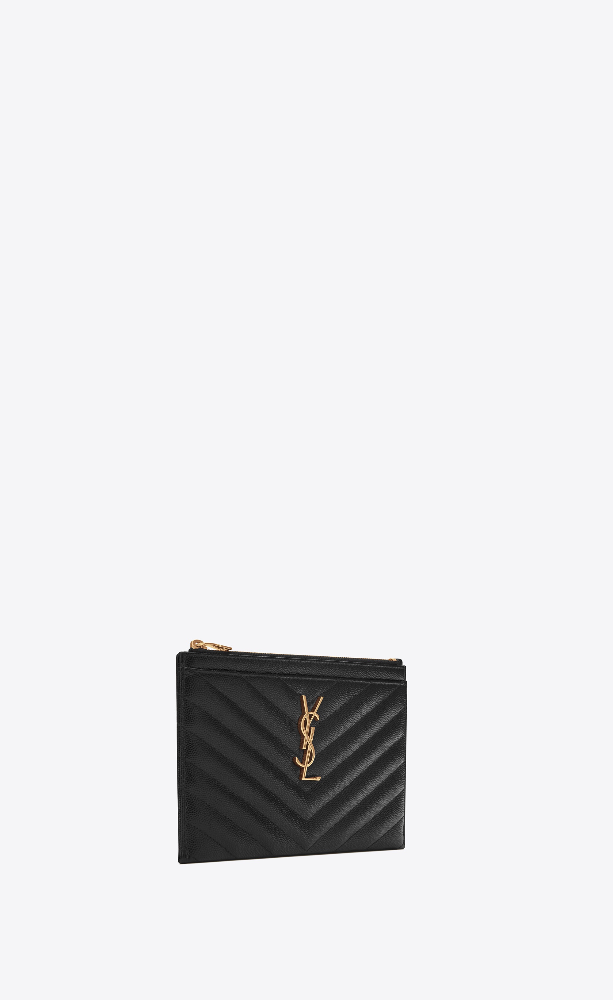 cassandre saint laurent matelassé bill pouch in grain de poudre embossed leather - 6