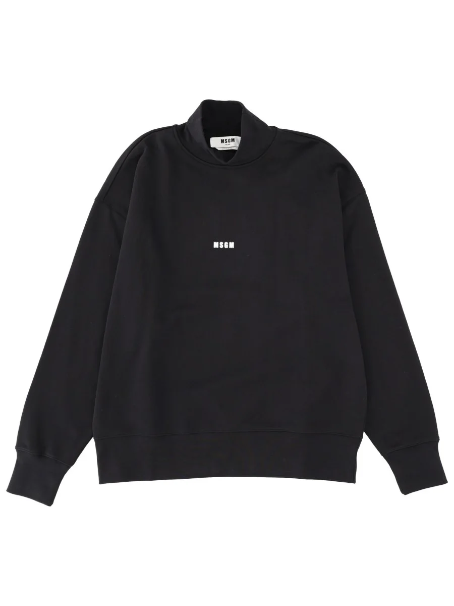 COTTON SWEATSHIRT WITH MICRO LOGO - 1