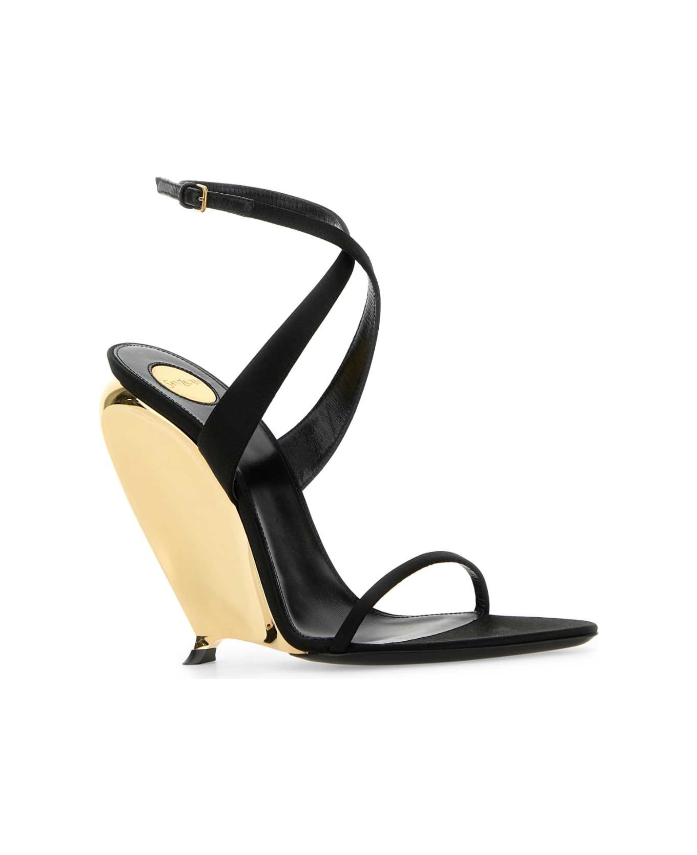 Black Crepe Tallulah Wedges - 2