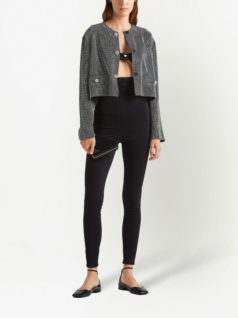 rhinestone-encrusted mesh jacket - 2