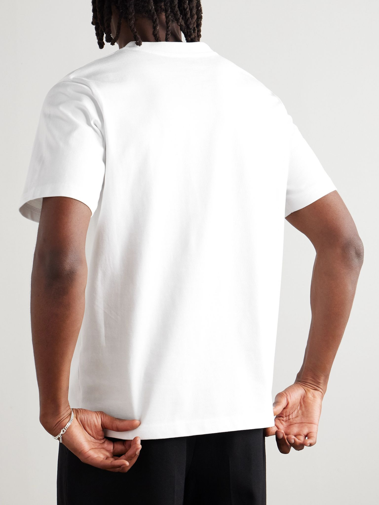 Montagne Logo-Appliquéd Organic Cotton-Jersey T-Shirt White - 3