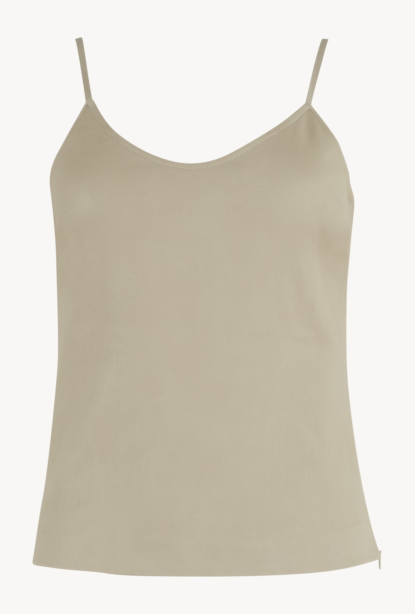 OFF WHITE LEATHER SCOOPED NECK CAMI - 2