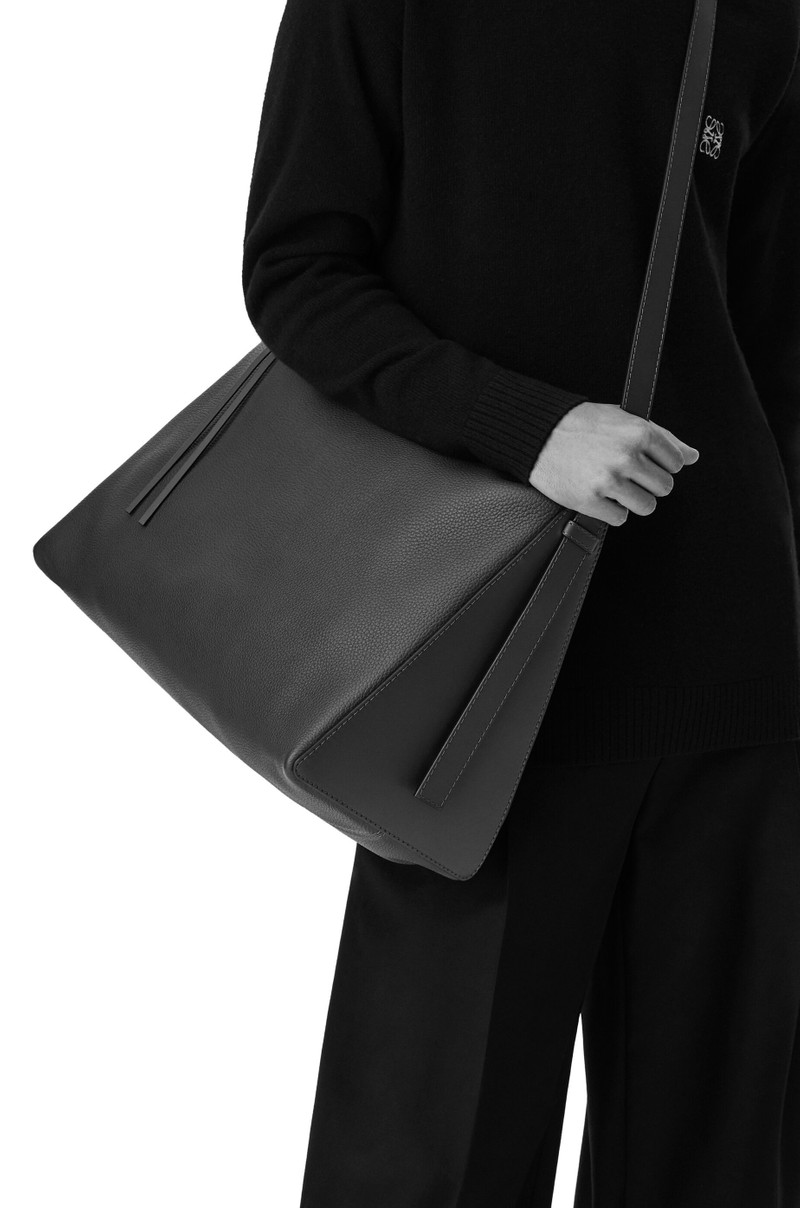 Loewe Large Berlingo bag in striped textile and calfskin outlook