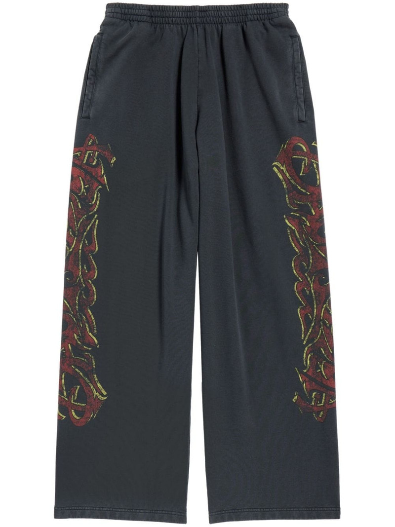 logo-print cotton track pants - 1
