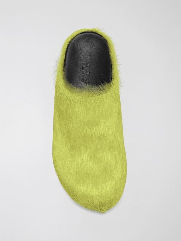 Marni LIME LONG-HAIR CALFSKIN FUSSBETT SABOT | REVERSIBLE