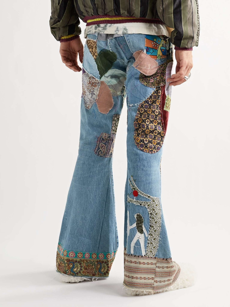 Flared Distressed Embellished Jeans 4