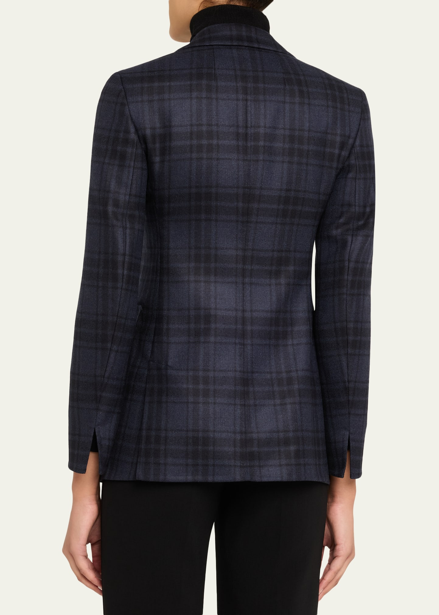 Percival Check Wool Double-Face Single-Breasted Jacket - 3