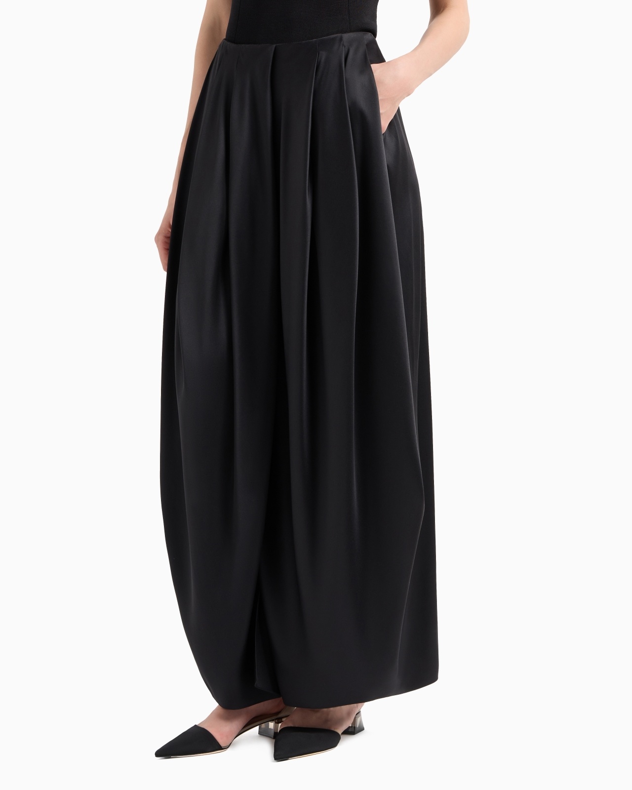 MIDI SKIRT IN DOUBLE-SIDED SILK SATIN - 4