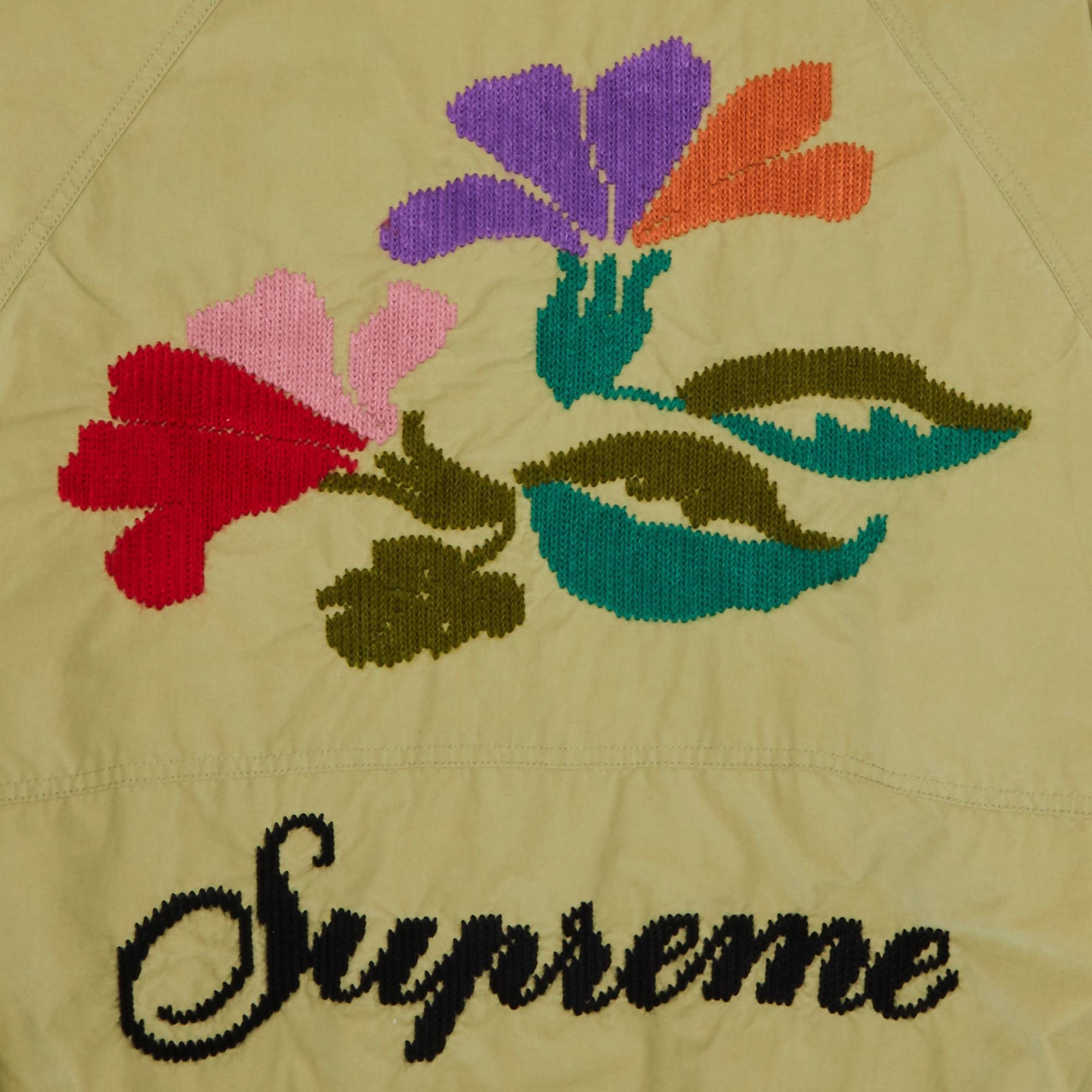 Supreme Supreme Needlepoint Hooded Jacket 'Olive' | goat | REVERSIBLE