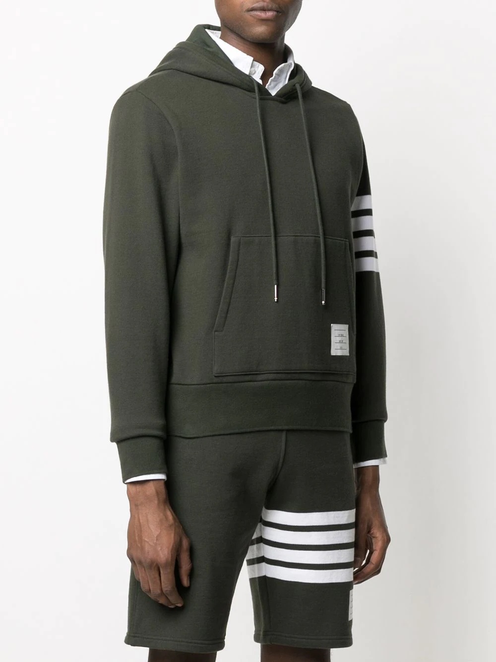 4-Bar stripe cotton hoodie - 3