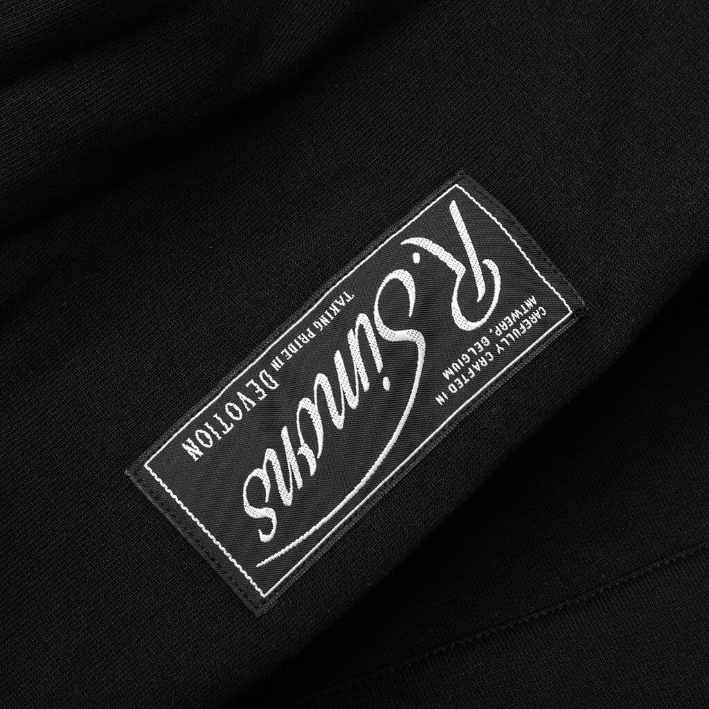 RAF SIMONS OVERSIZED PRINTED SCARF HOODIE WITH RIBBING - BLACK - 3