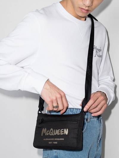 Alexander McQueen brushed logo messenger bag outlook