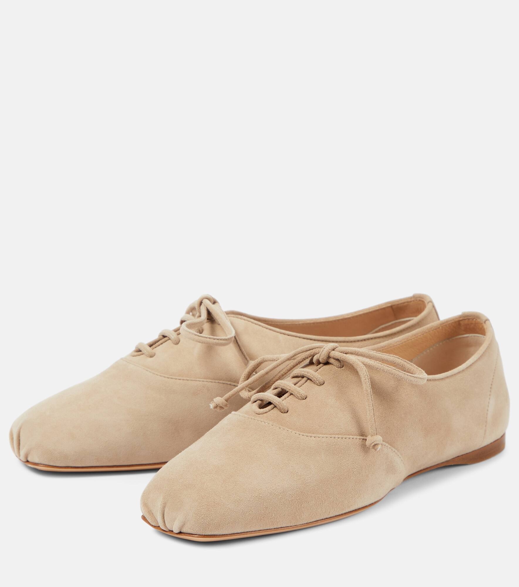 Maya leather lace-up flats - 5