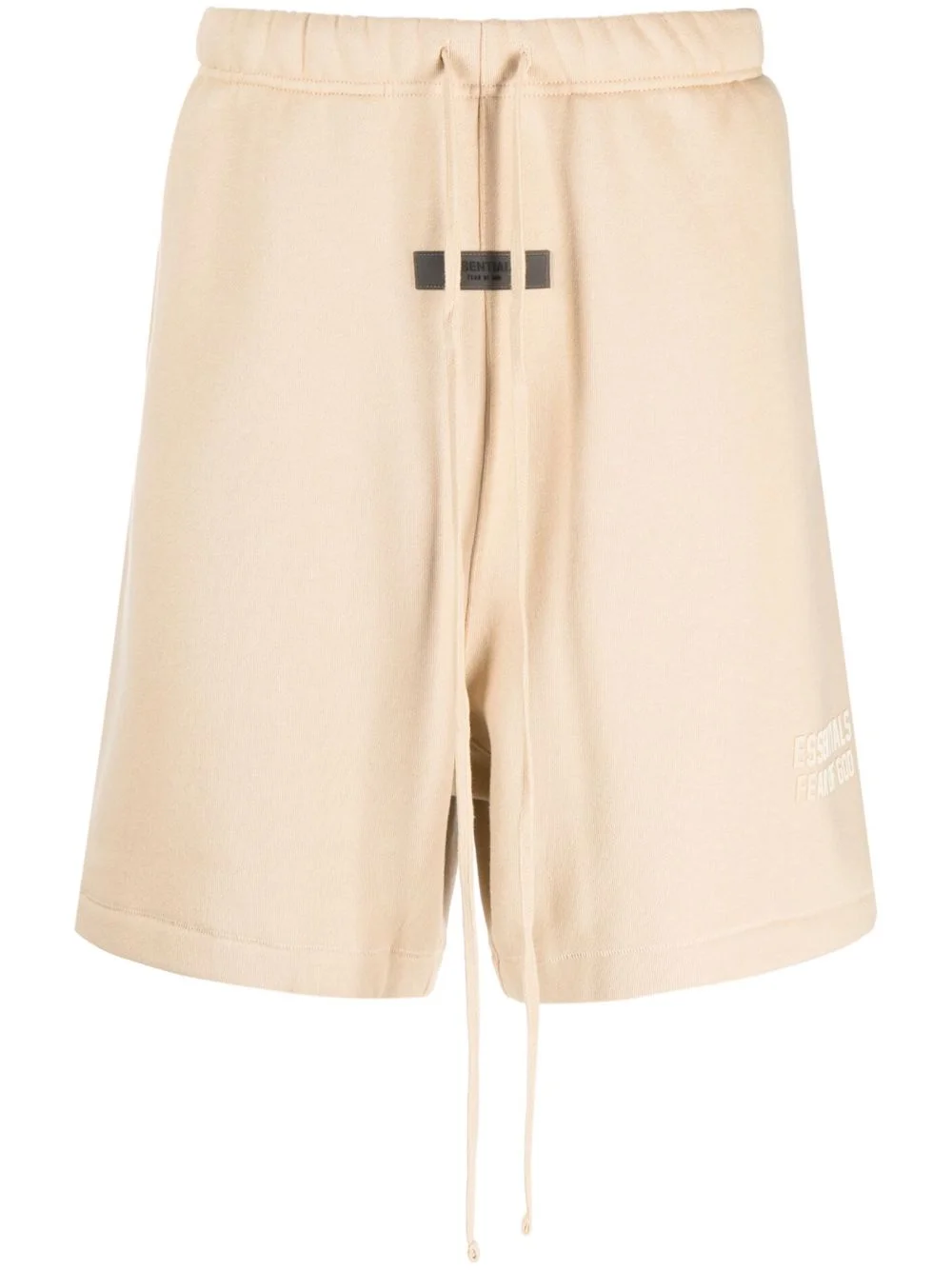drawstring cotton track shorts - 1