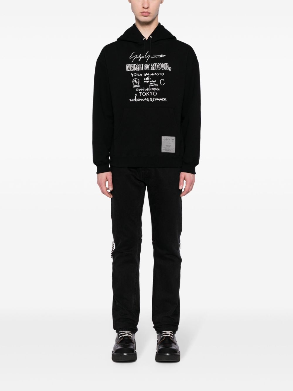 logo-print cotton hoodie - 2