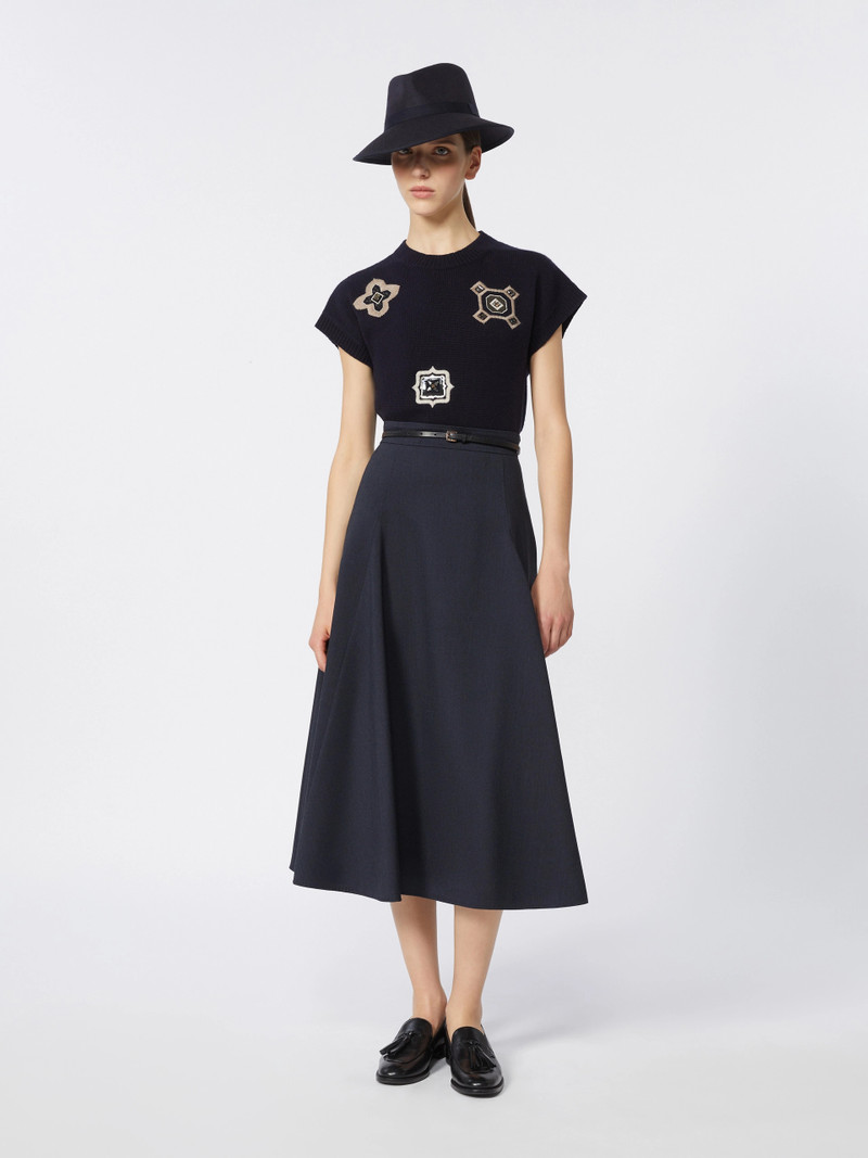 Max Mara Wool and cashmere cropped sweater - ULTRAMARINE outlook