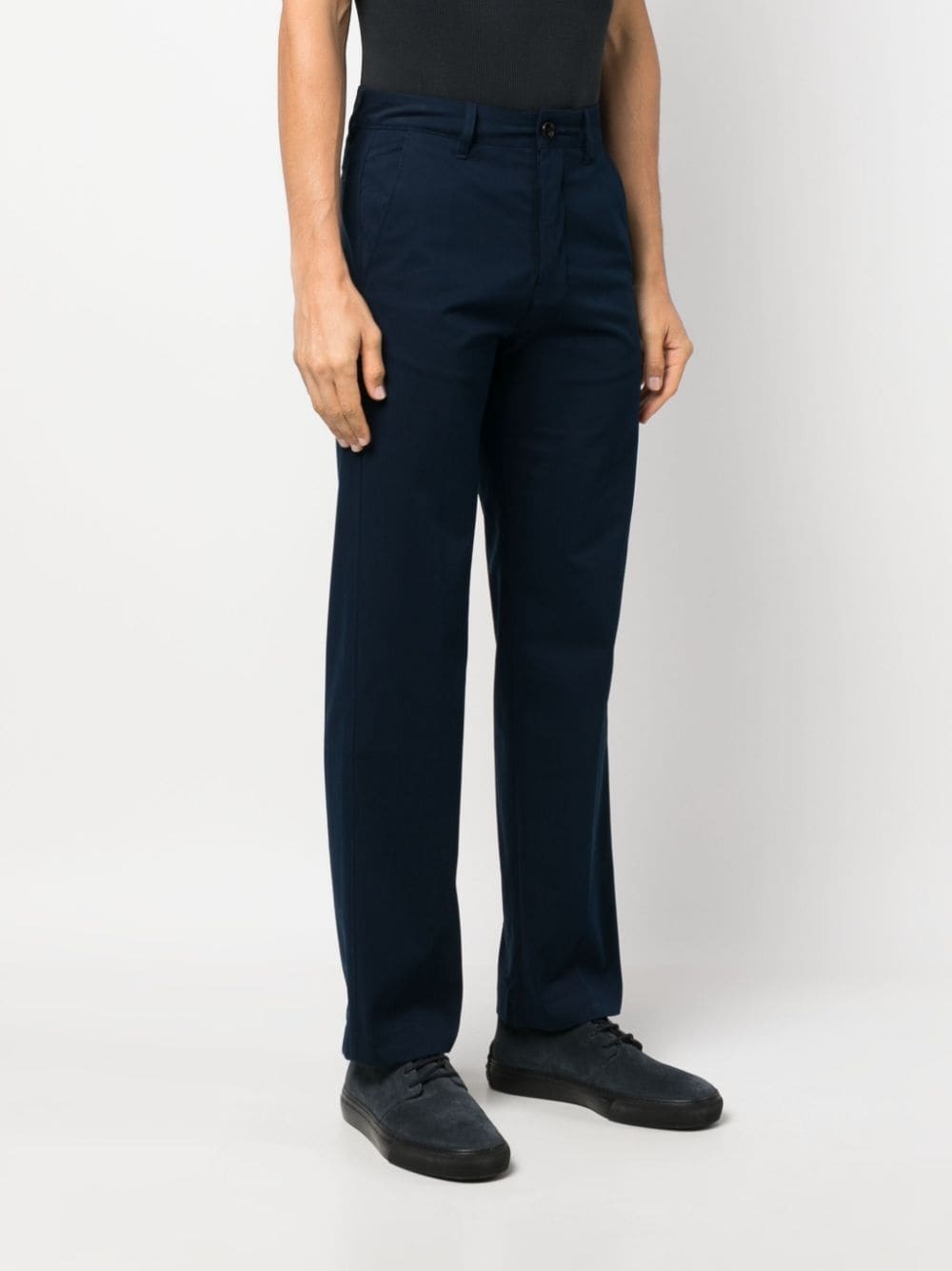 straight-leg cotton trousers - 3