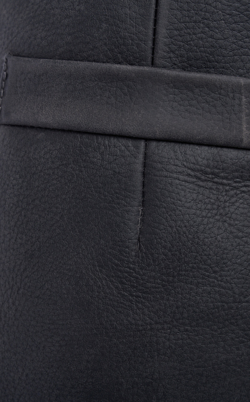 Wrap-Front Leather Mini Skirt grey 4